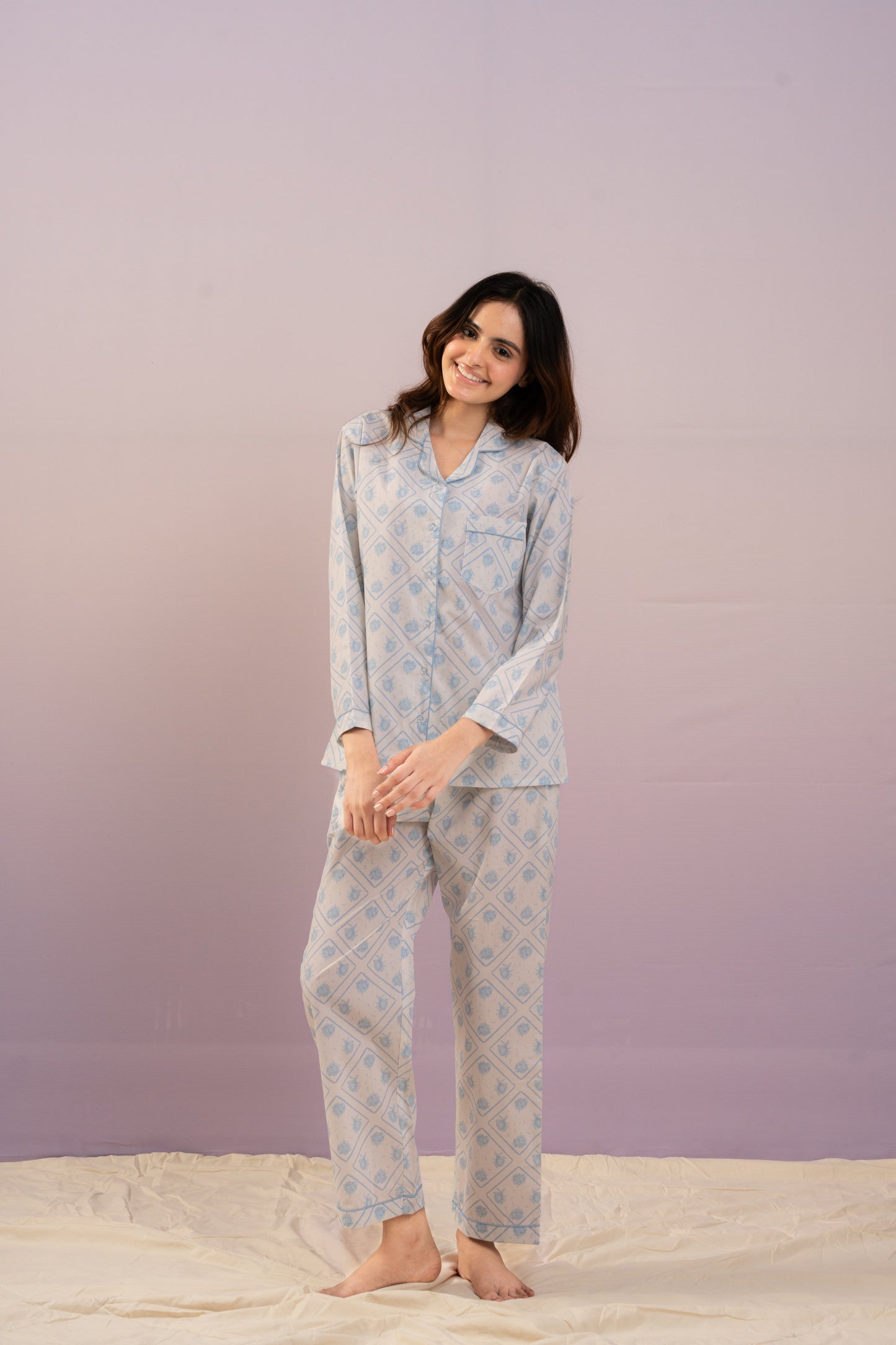 Blue Whisper PJ Set House of Comfort