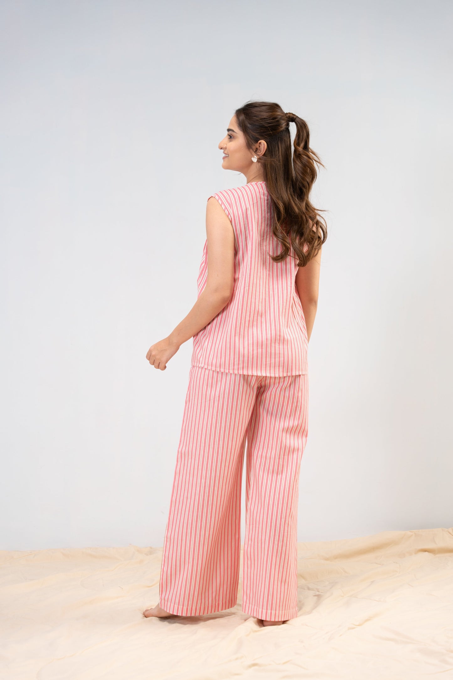 Coral Stripes PJ Set House of Comfort