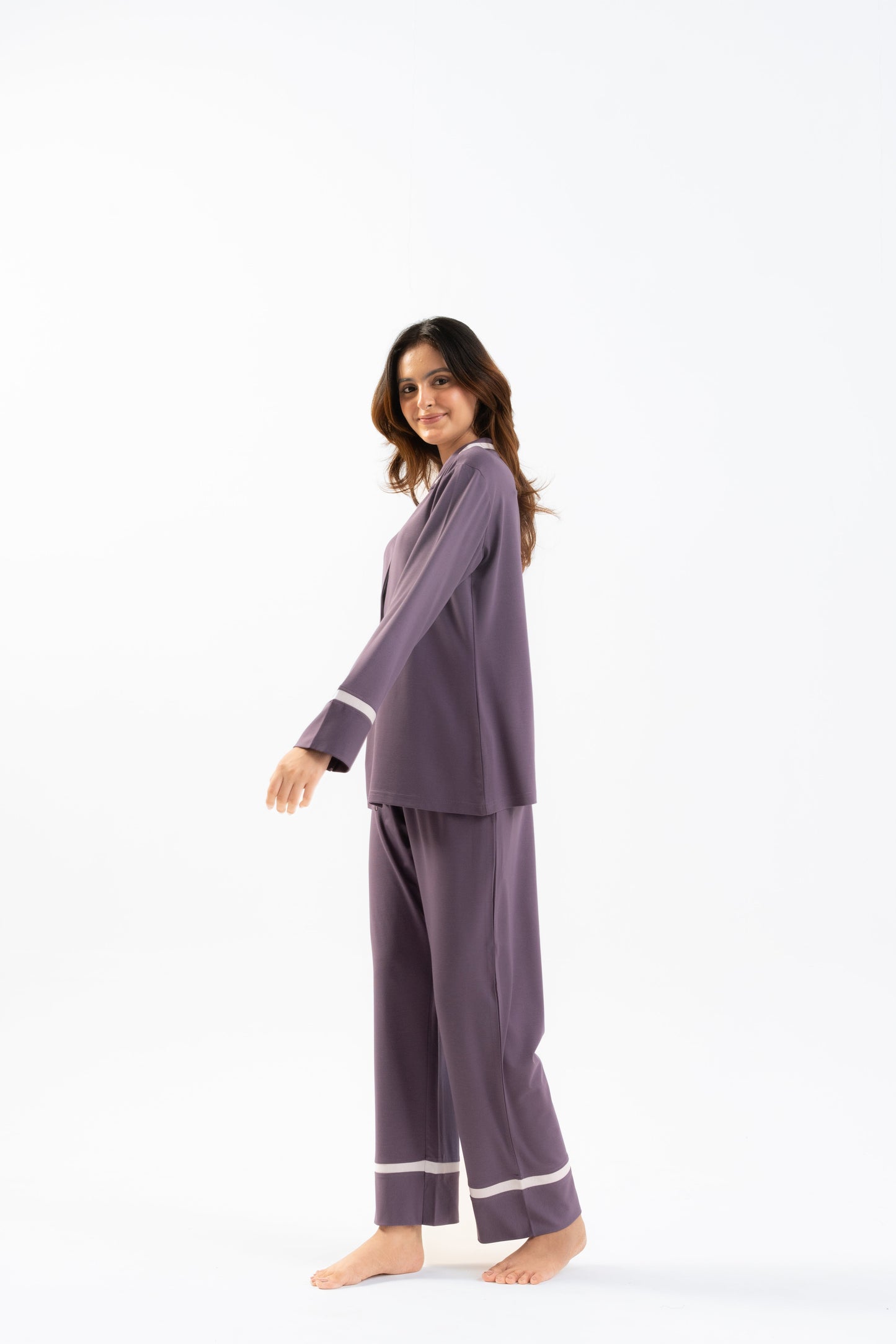 Dusty Purple Lycra PJ Set House of Comfort
