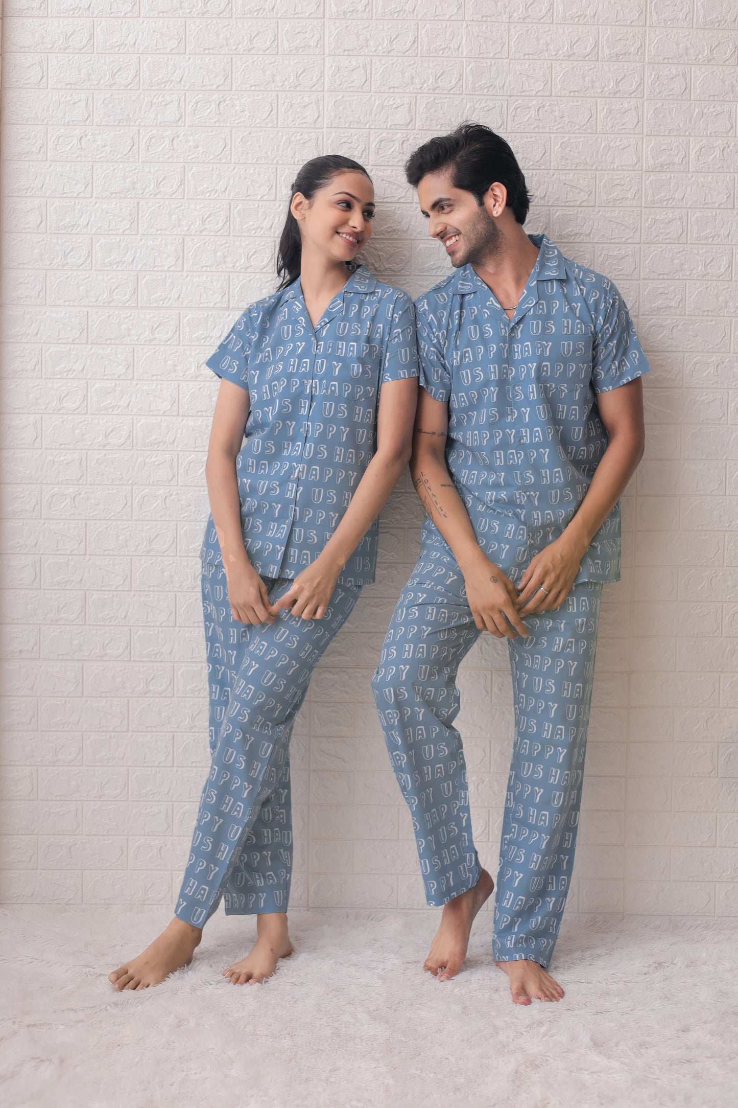 Happy Us Couple PJ Set-Female thehouseofcomfort