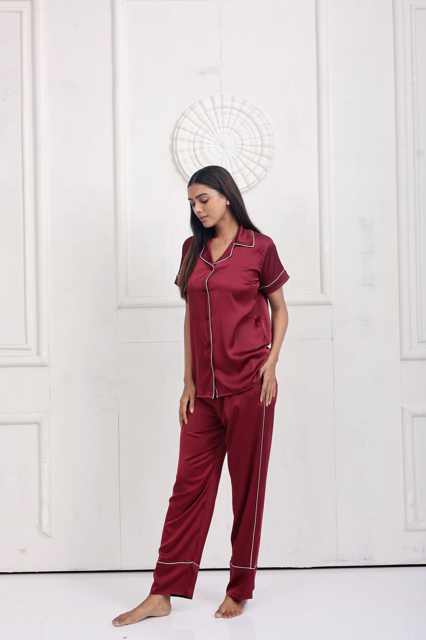 Rubby Red Luxe Satin PJ Set House of Comfort