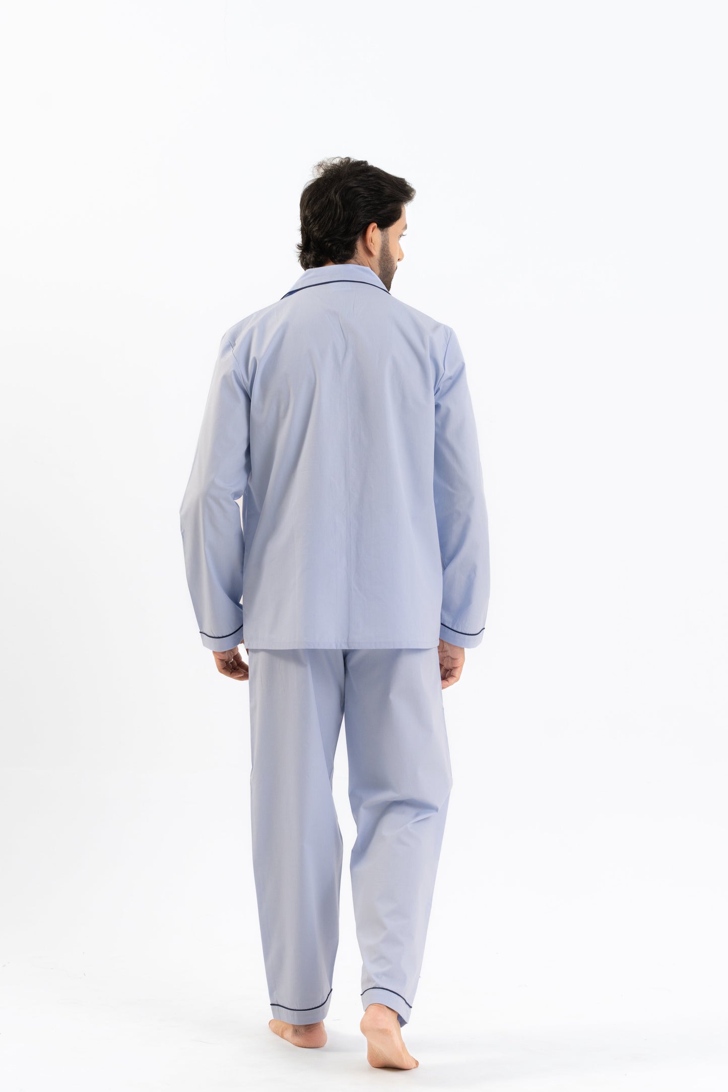 Light Blue Cotton PJ Set - Male House of Comfort