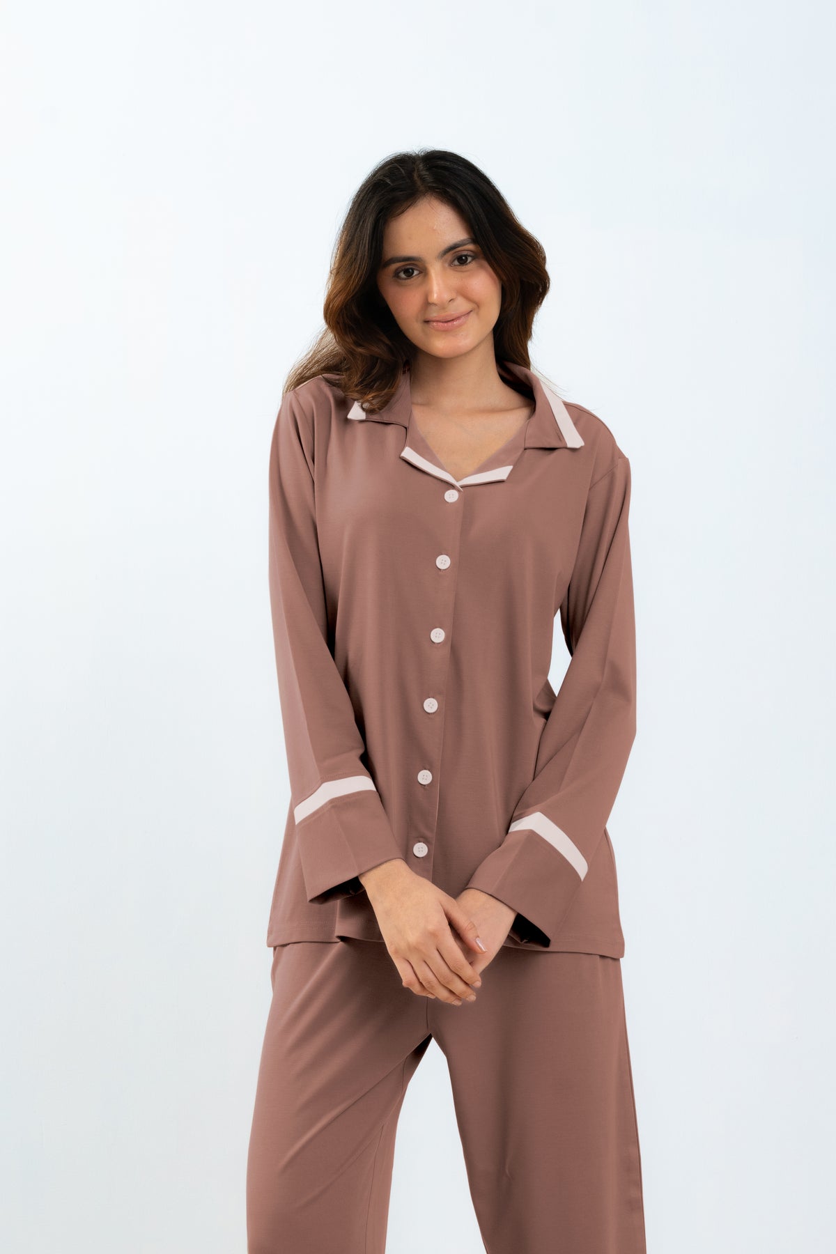 Rosy Brown Lycra PJ Set