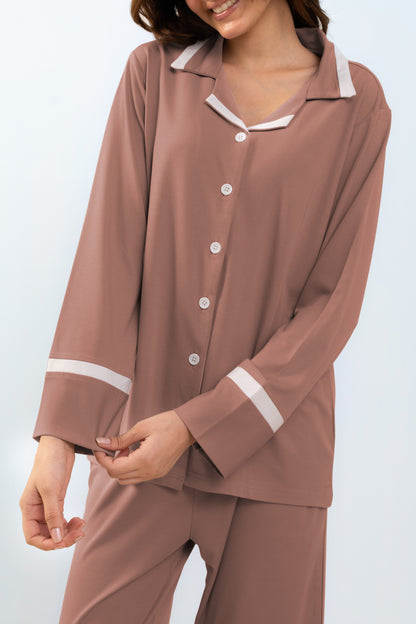 Rosy Brown Lycra PJ Set