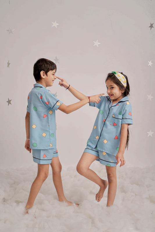 Playful Patterns Shorts Set thehouseofcomfort