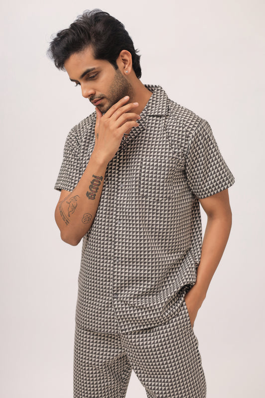 The Monochrome Magic Couple PJ Set-Male thehouseofcomfort