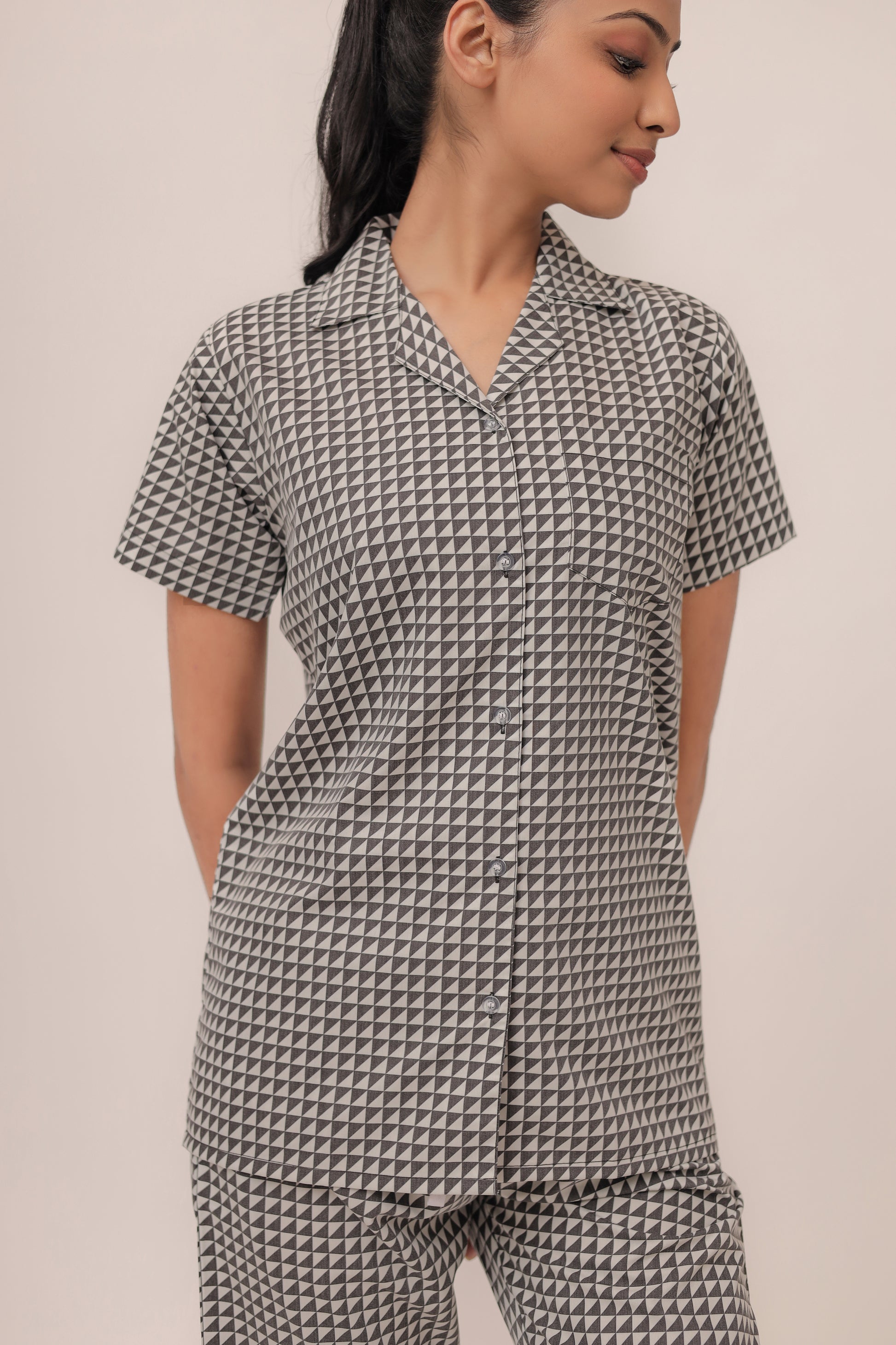 The Monochrome Magic Couple PJ Set-Female thehouseofcomfort