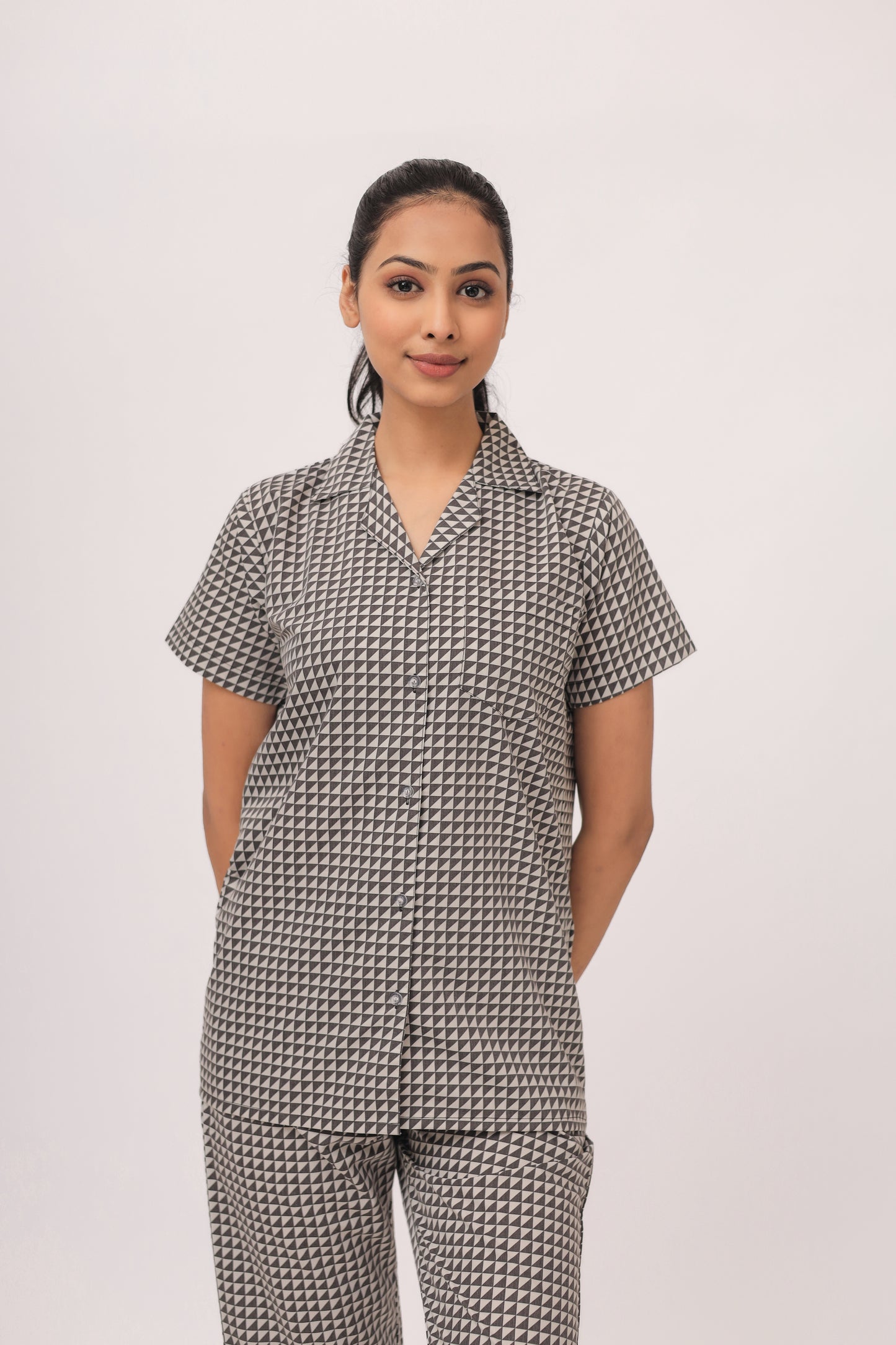 The Monochrome Magic Couple PJ Set-Female thehouseofcomfort