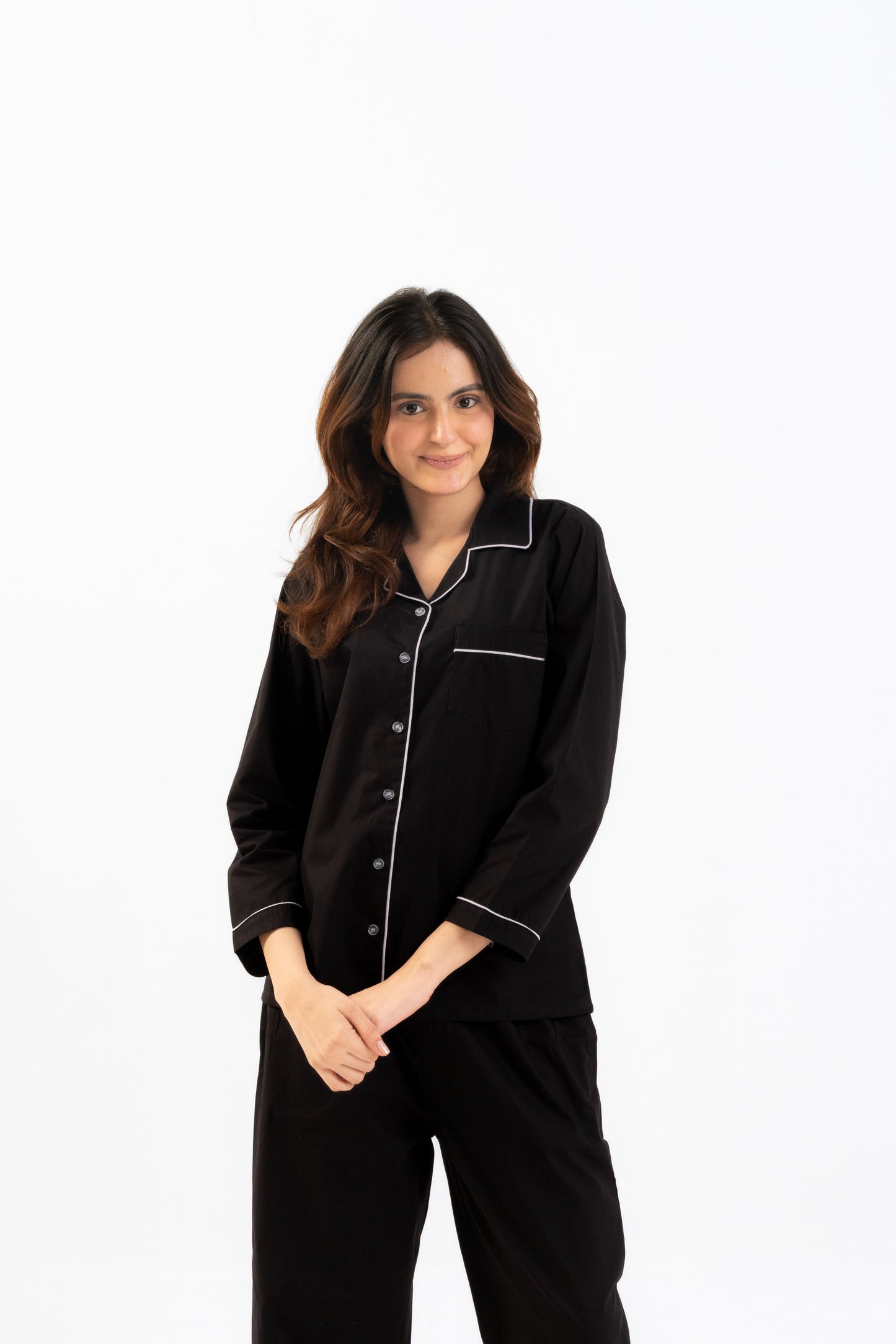 Black Cotton PJ Set - Female House of Comfort