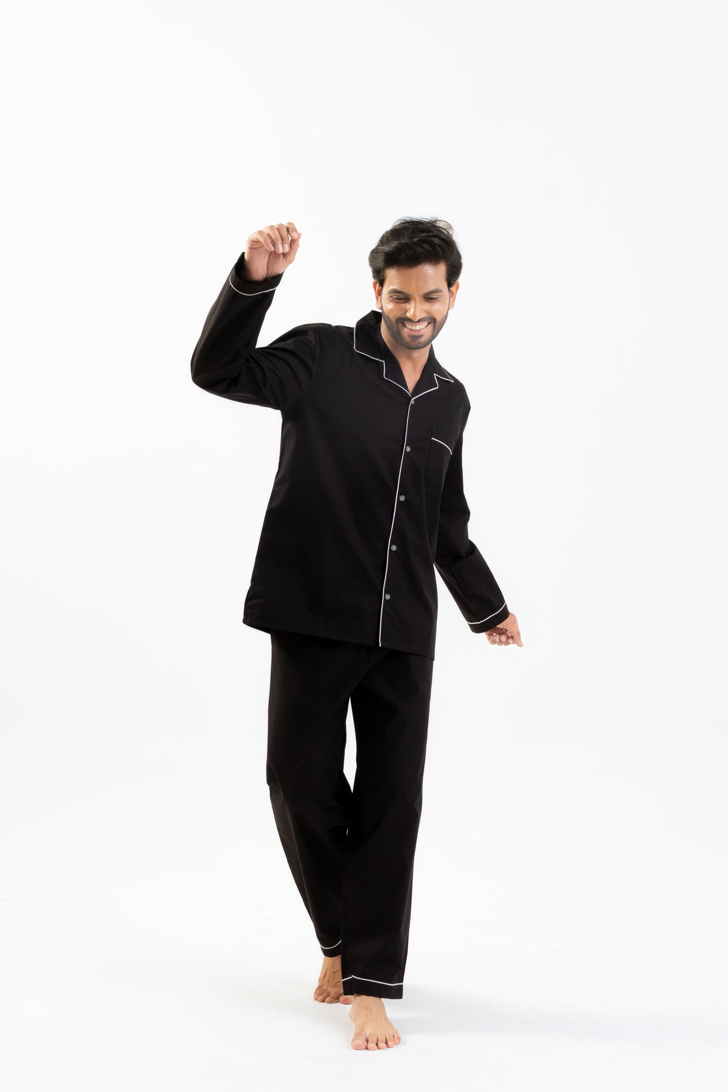 Black Cotton PJ Set - Male House of Comfort