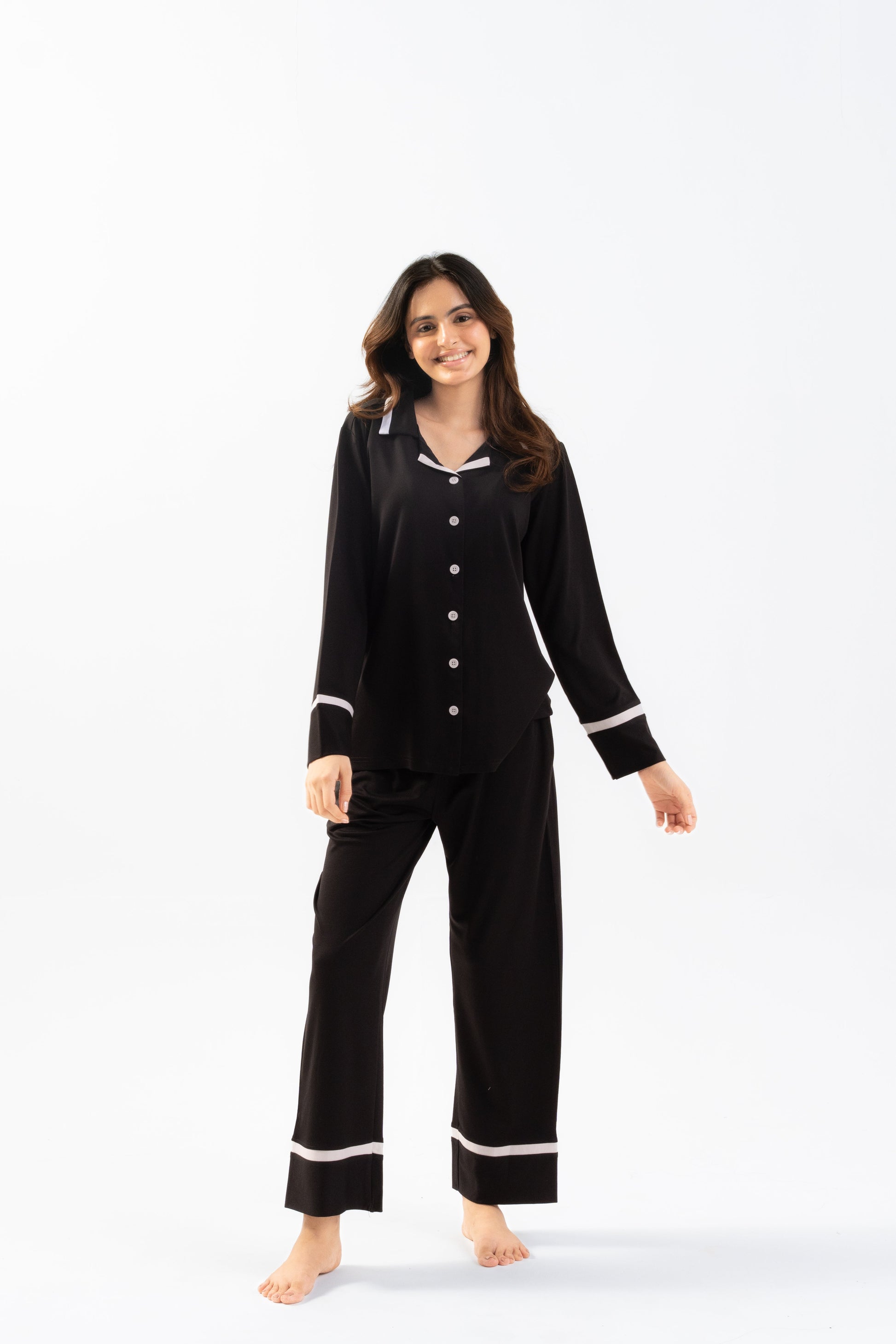 Black Lycra PJ Set House of Comfort