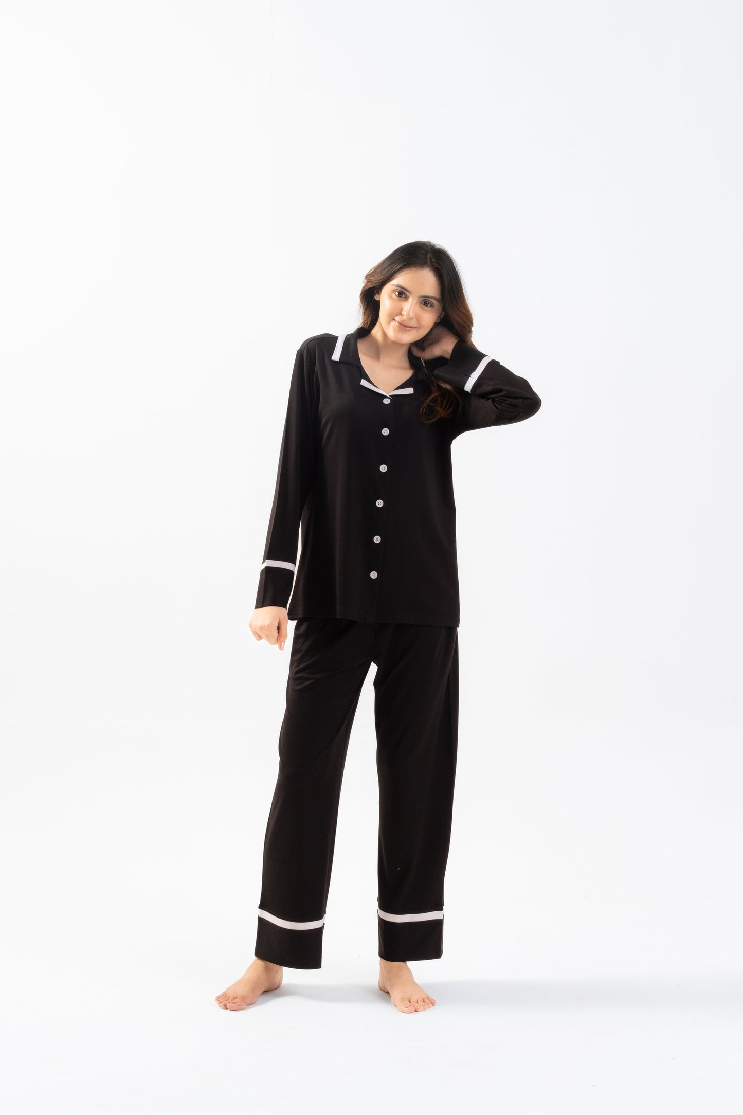 Black Lycra PJ Set House of Comfort