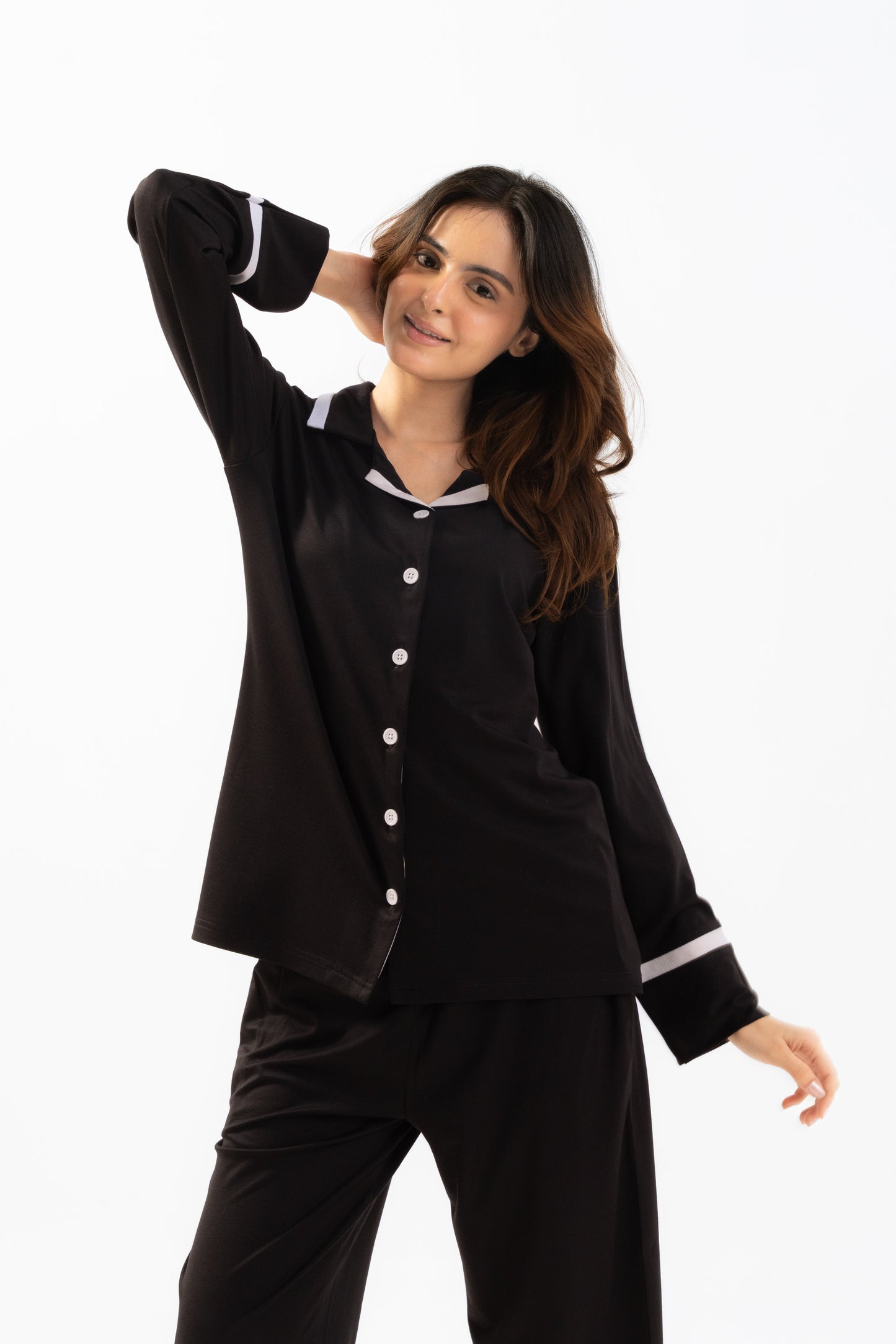 Black Lycra PJ Set House of Comfort