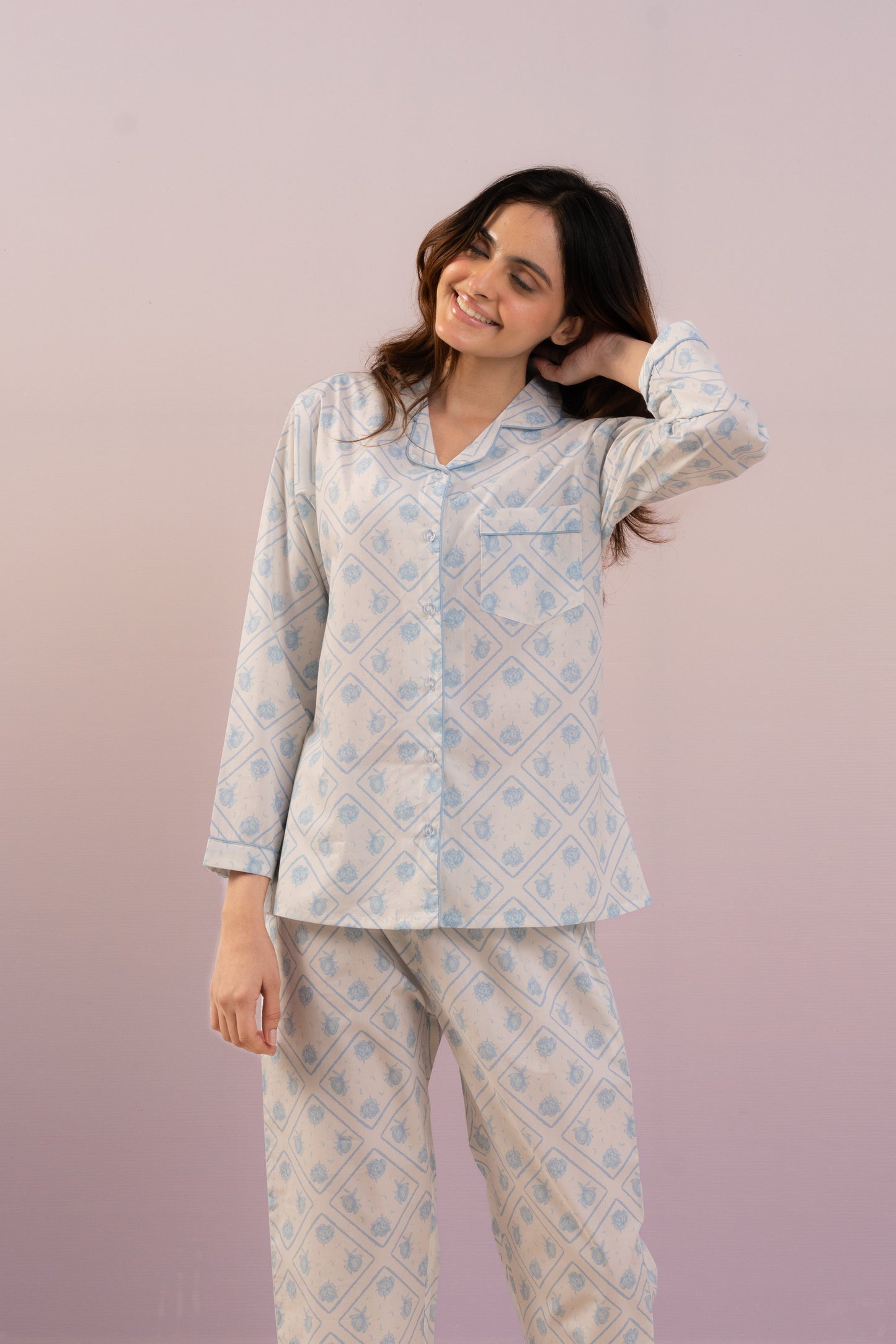 Blue Whisper PJ Set House of Comfort