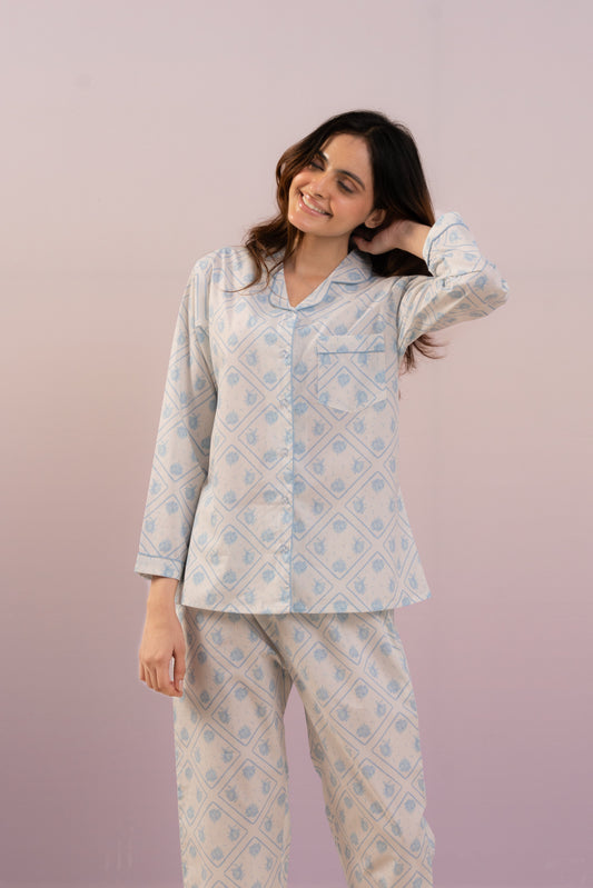 Blue Whisper PJ Set House of Comfort