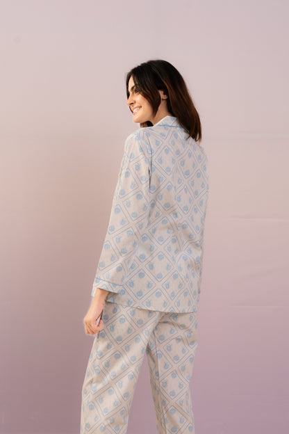 Blue Whisper PJ Set House of Comfort