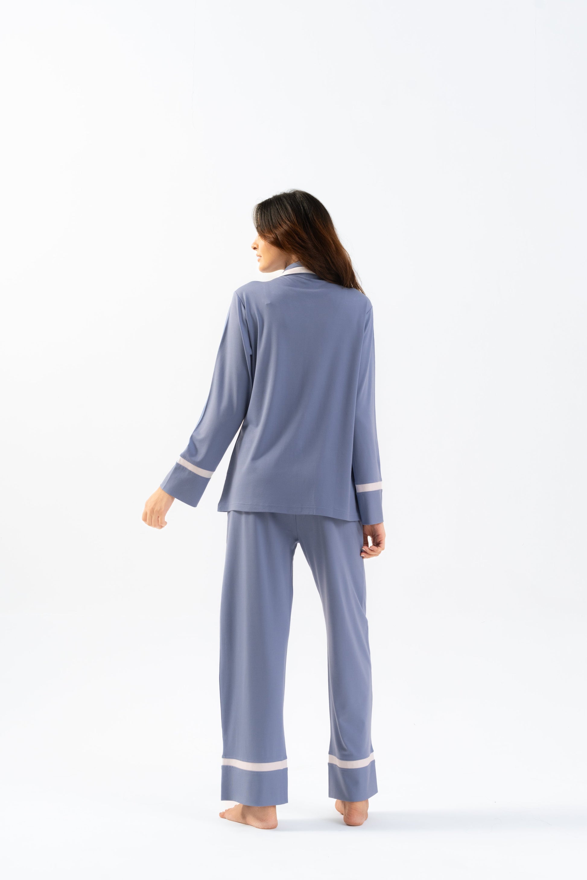 Blue Lycra PJ Set House of Comfort
