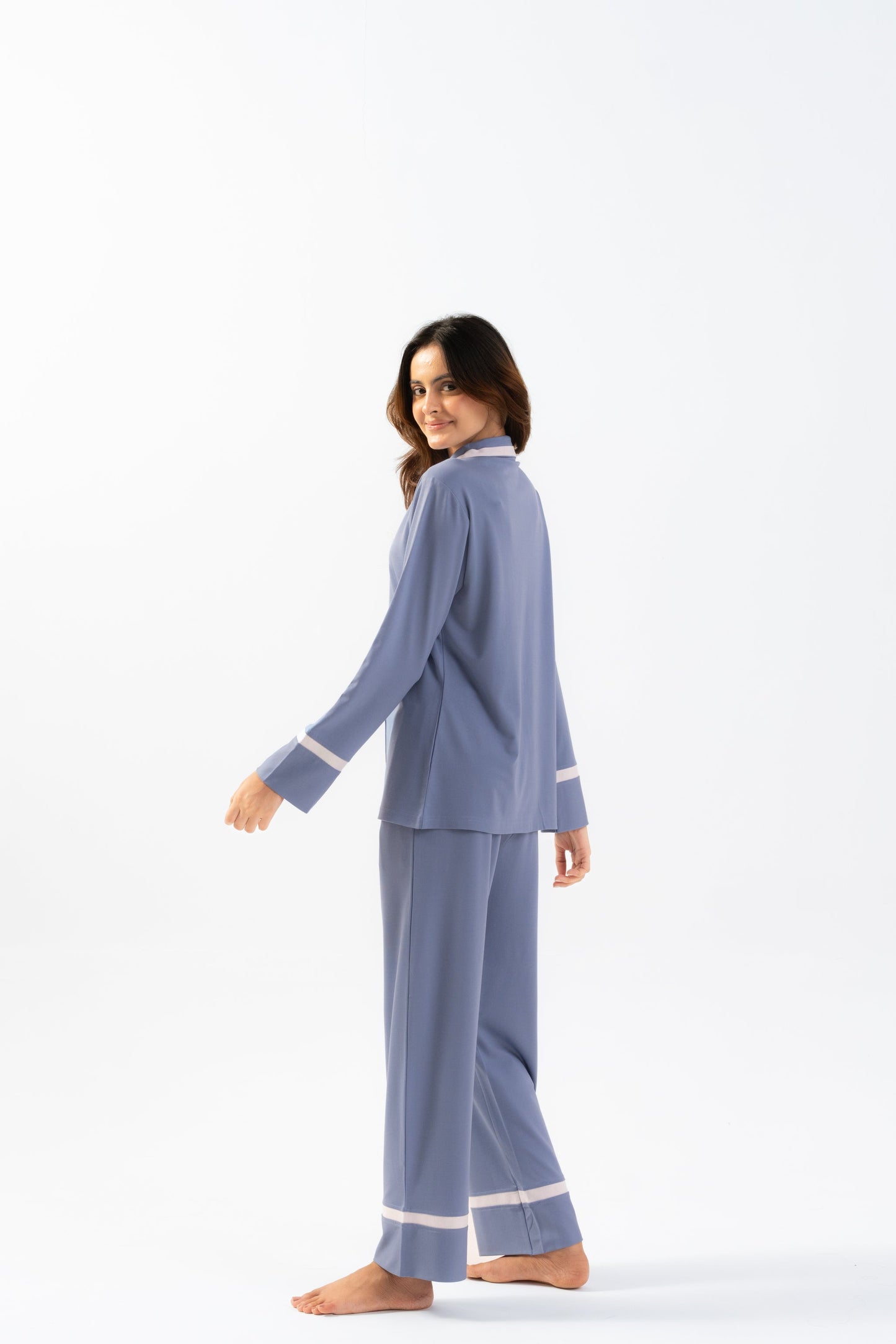 Blue Lycra PJ Set House of Comfort