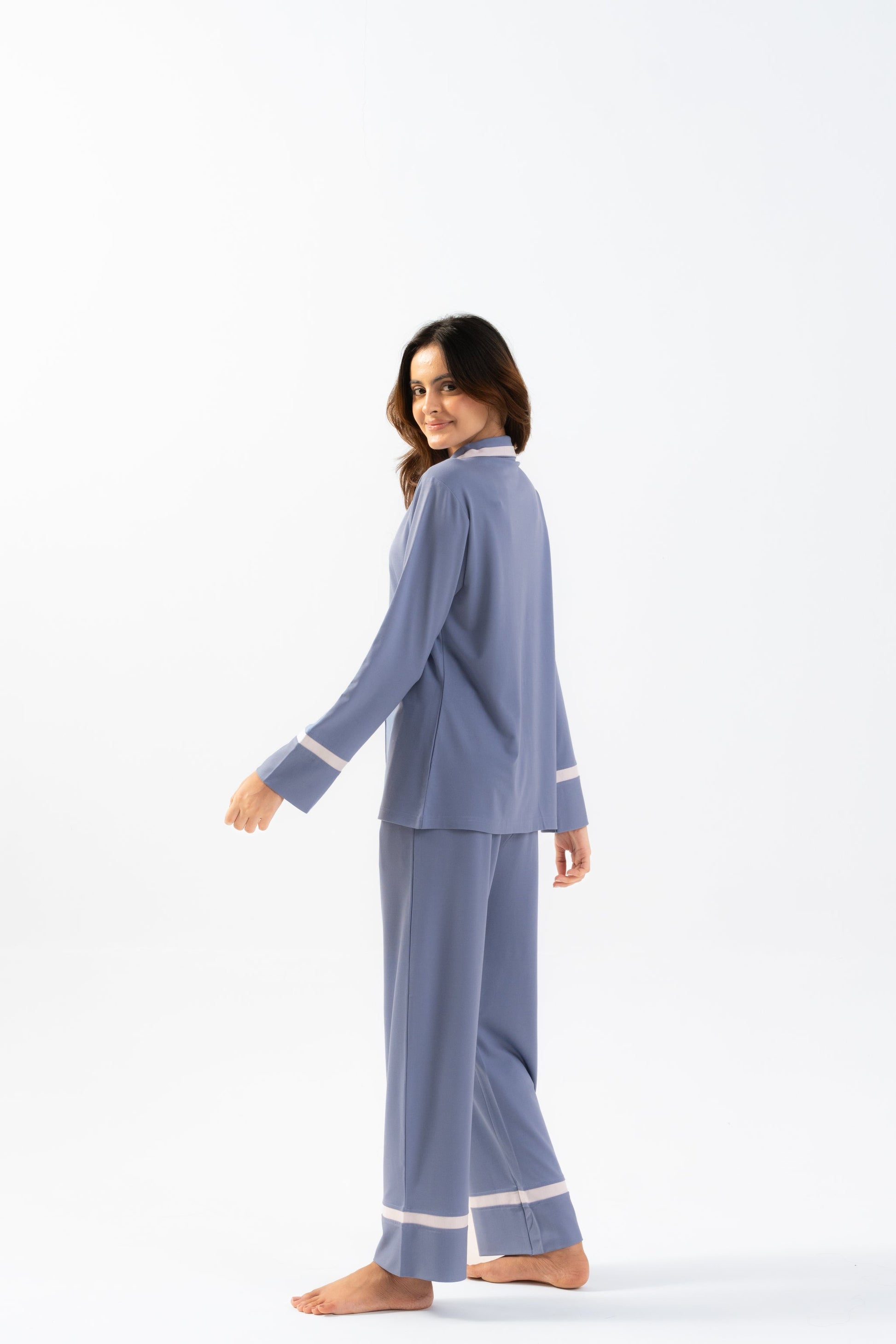 Blue Lycra PJ Set House of Comfort