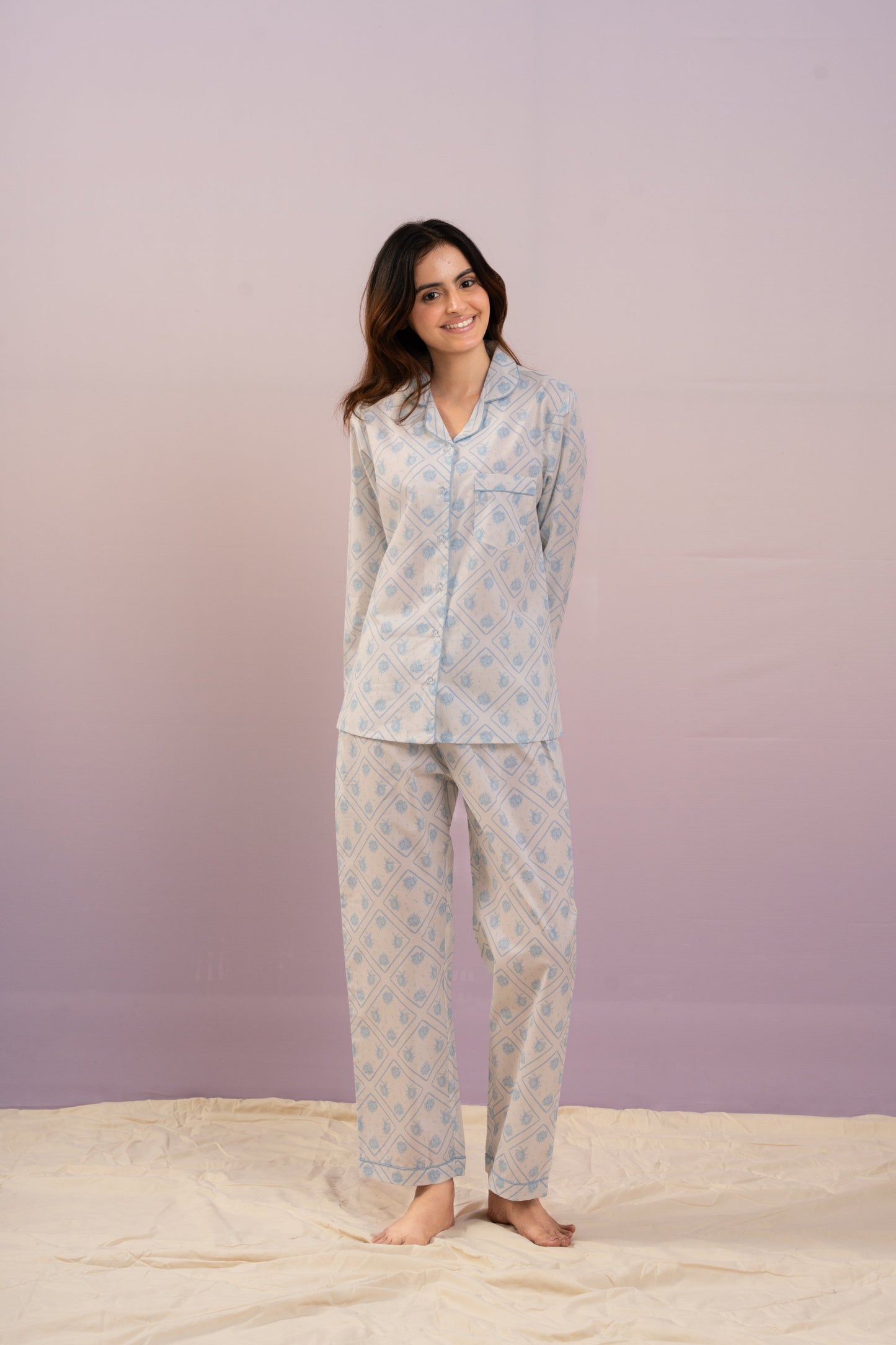 Blue Whisper PJ Set House of Comfort