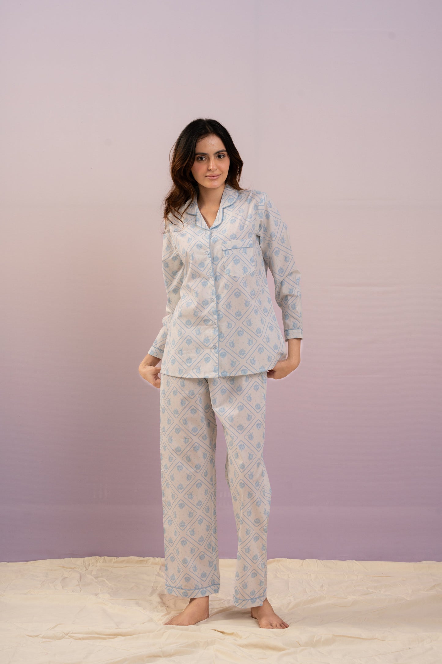 Blue Whisper PJ Set House of Comfort