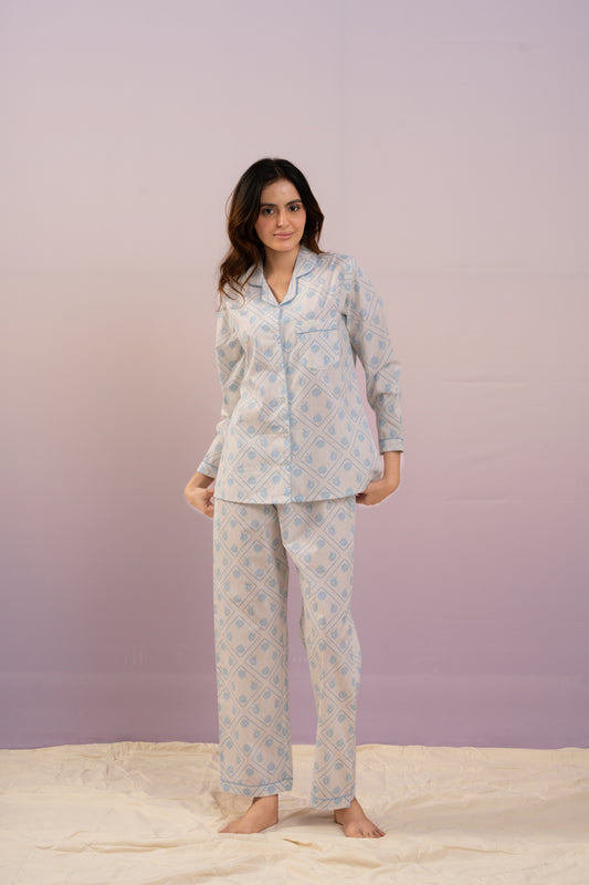 Blue Whisper PJ Set House of Comfort