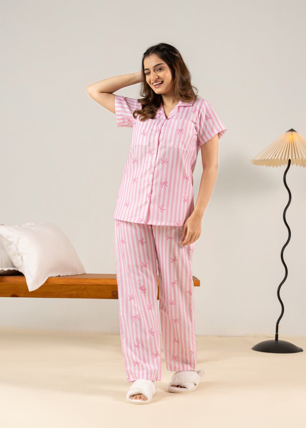 Bow Babe Braless PJ Set House of Comfort