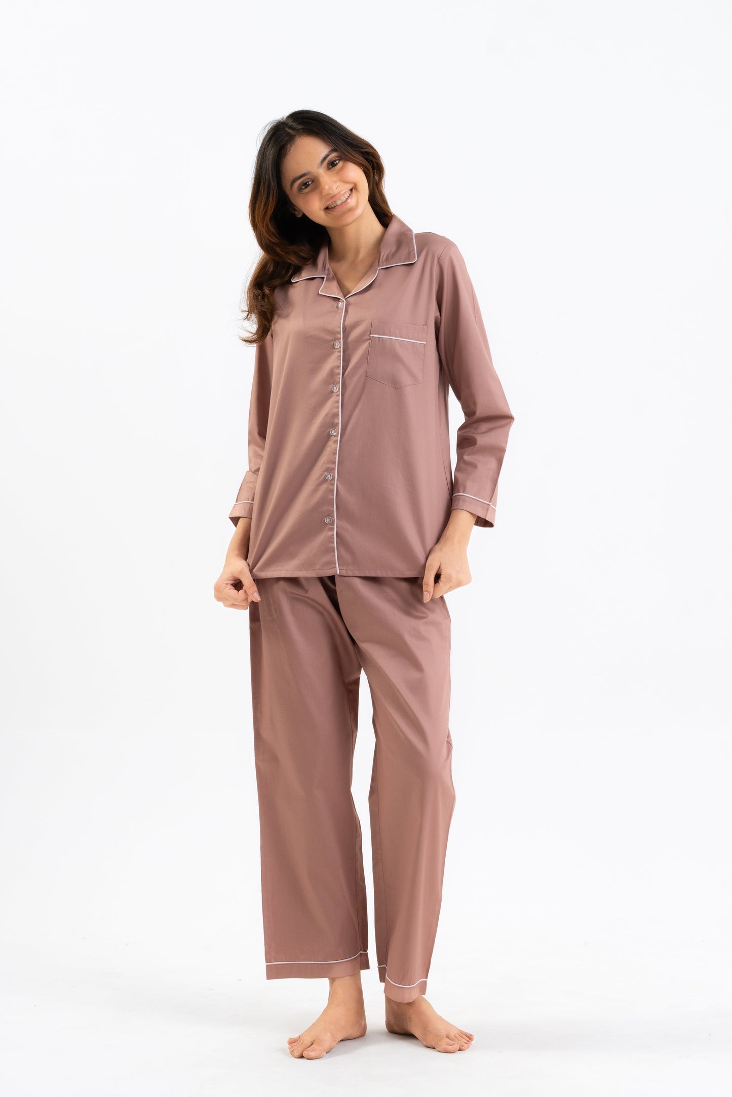 Brown Cotton PJ Set - Female House of Comfort