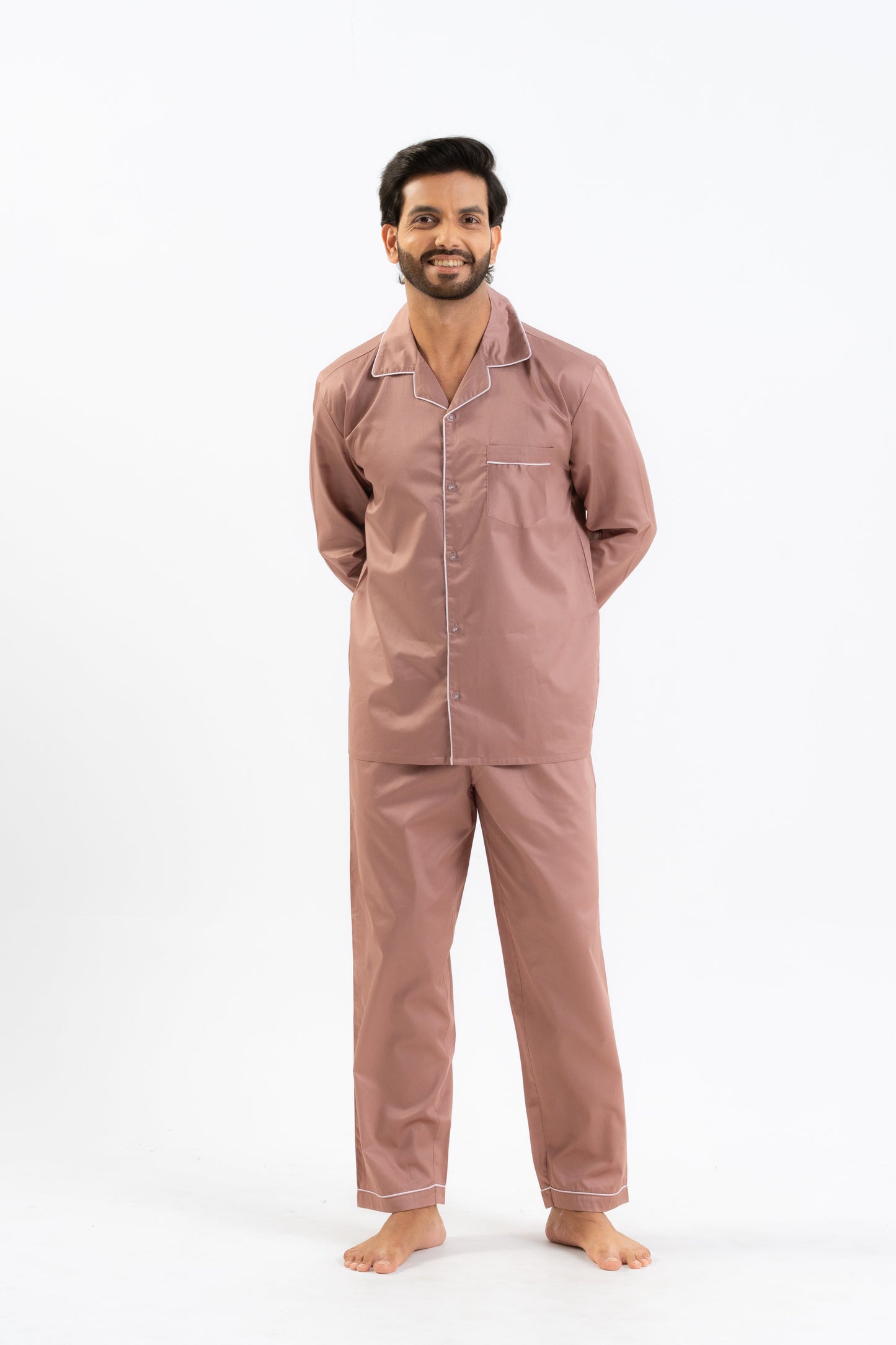 Brown Cotton PJ Set - Male House of Comfort