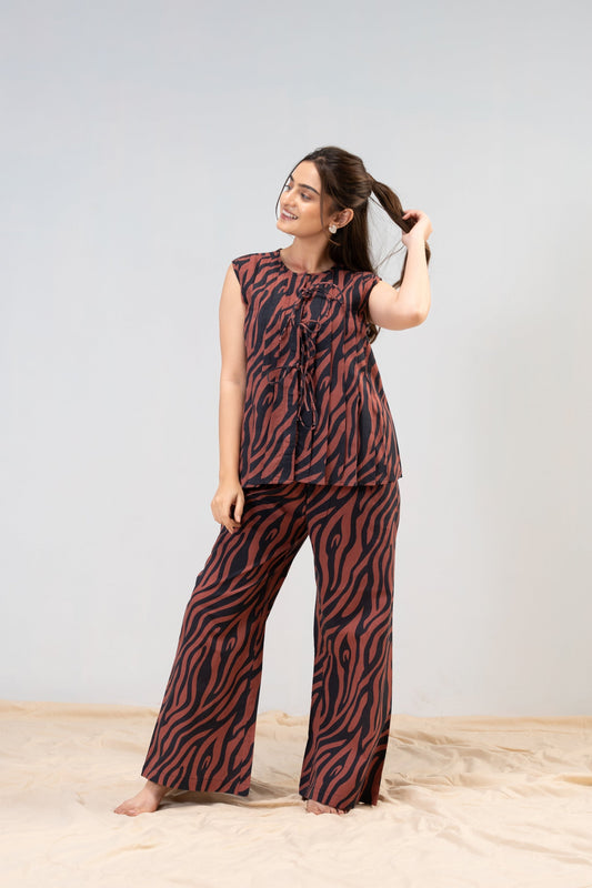 Brown Zebra PJ Set House of Comfort
