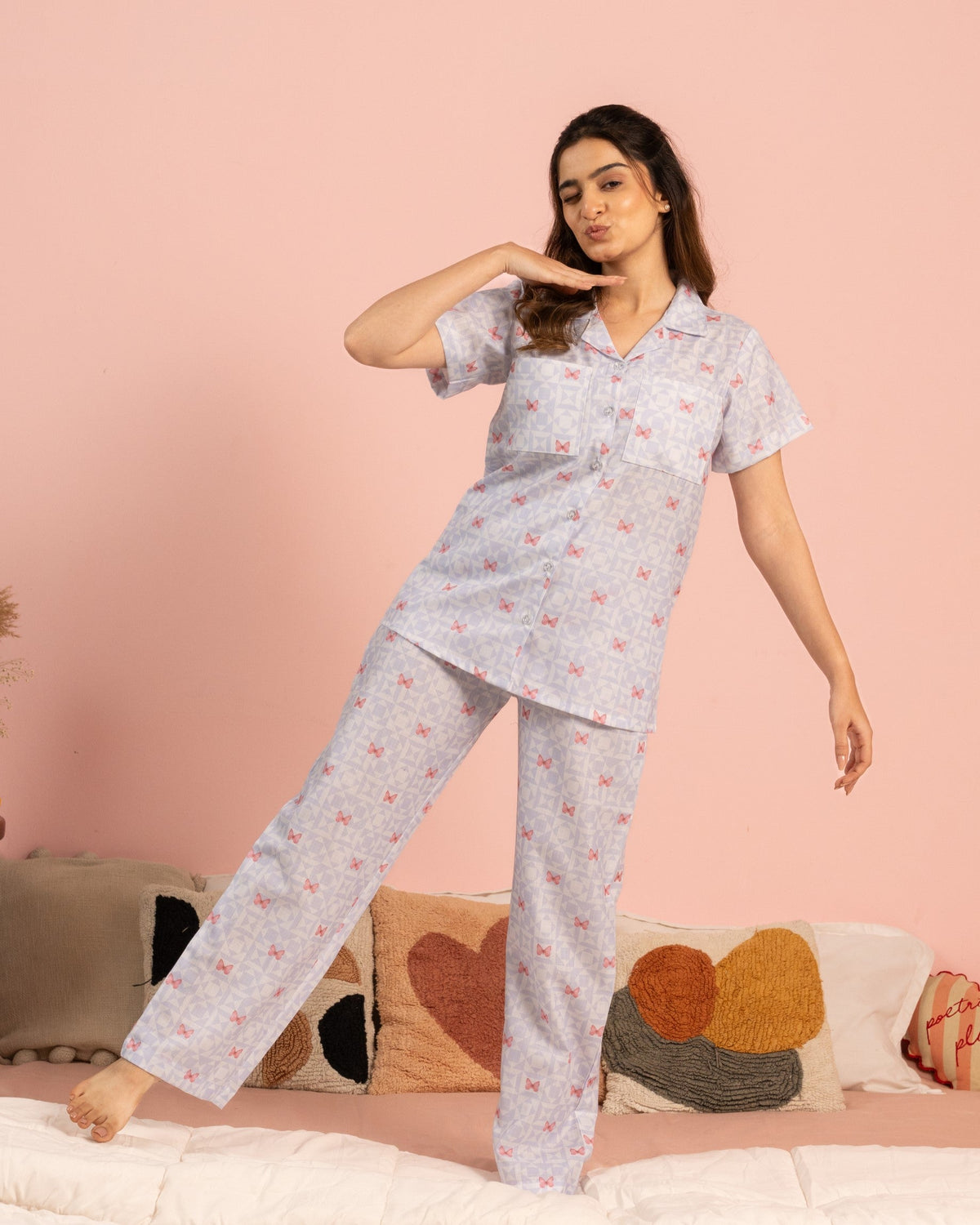Butterfly Bliss Braless PJ Set House of Comfort