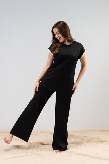 Carbon Black Lycra PJ Set House of Comfort