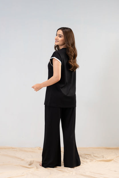 Carbon Black Lycra PJ Set House of Comfort