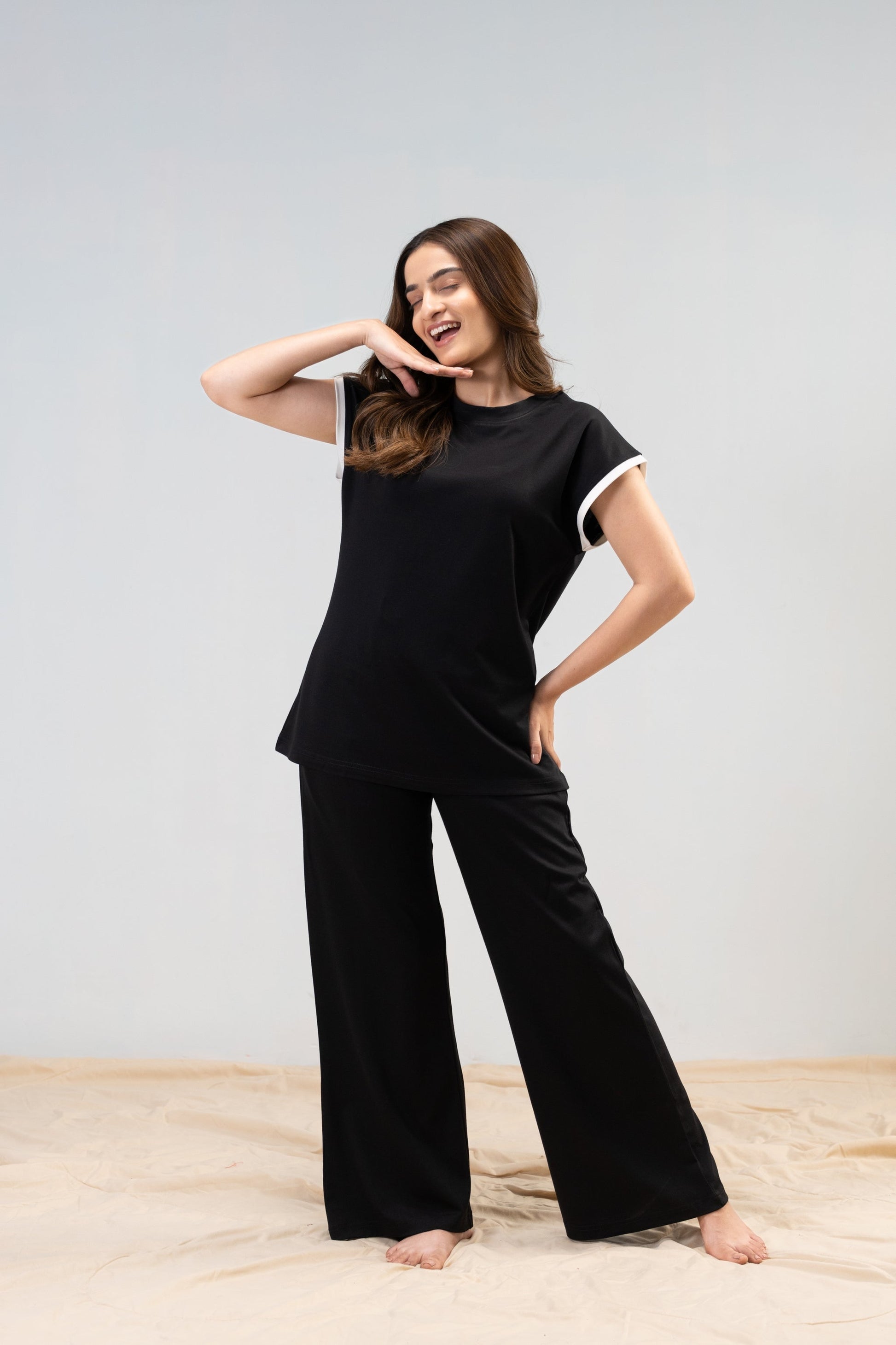 Carbon Black Lycra PJ Set House of Comfort