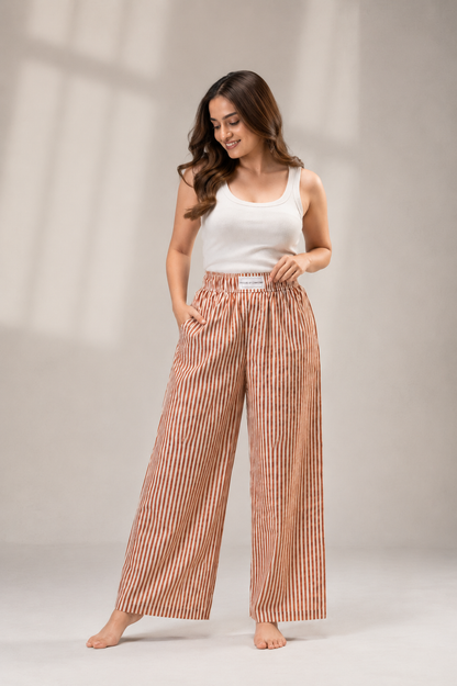 Mocha Stripe Pajamas House of Comfort