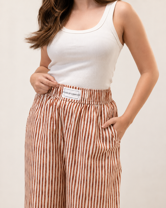 Mocha Stripe Pajamas House of Comfort