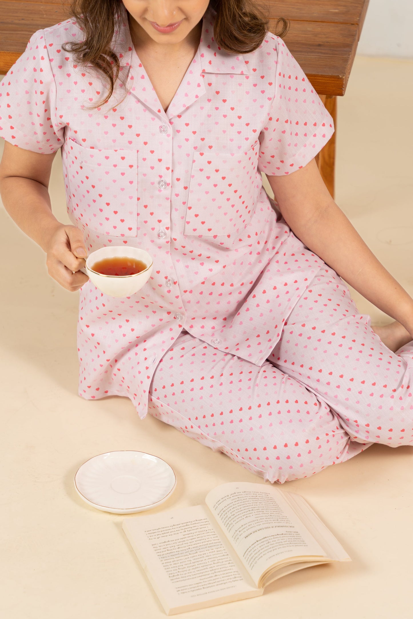Confetti Hearts Braless PJ Set House of Comfort