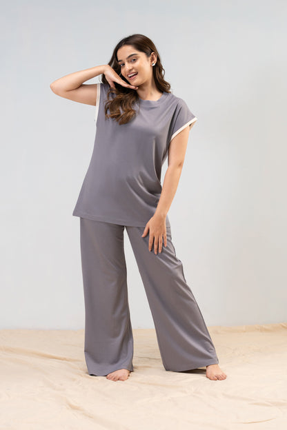 Cool Gray Lycra PJ Set House of Comfort
