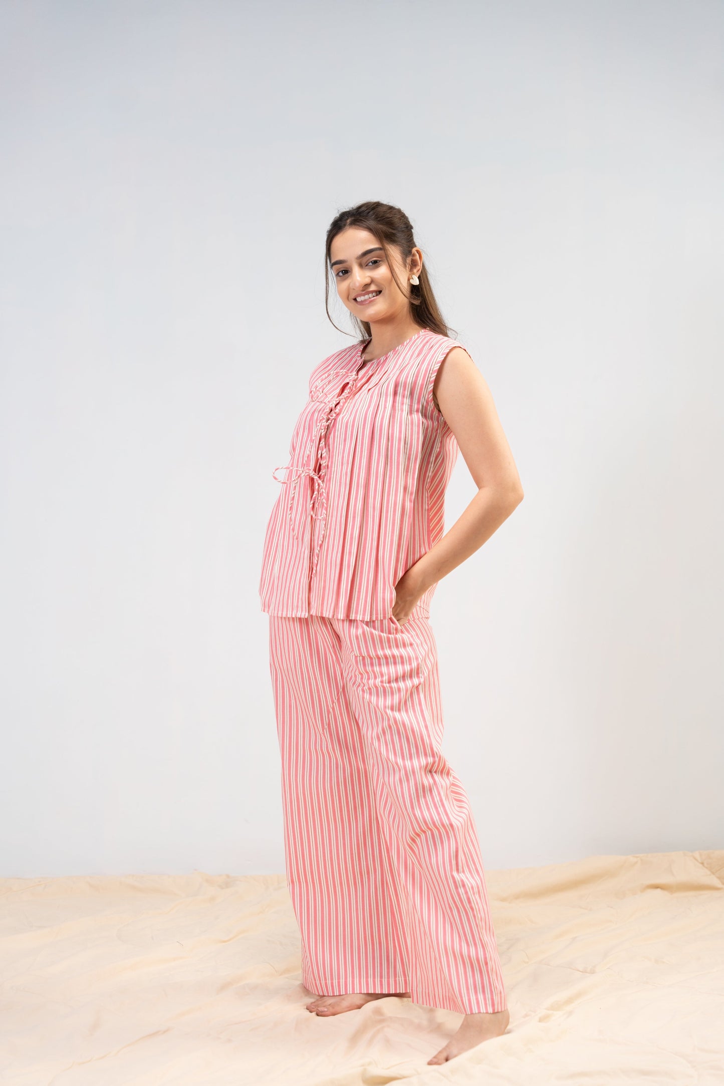 Coral Stripes PJ Set House of Comfort