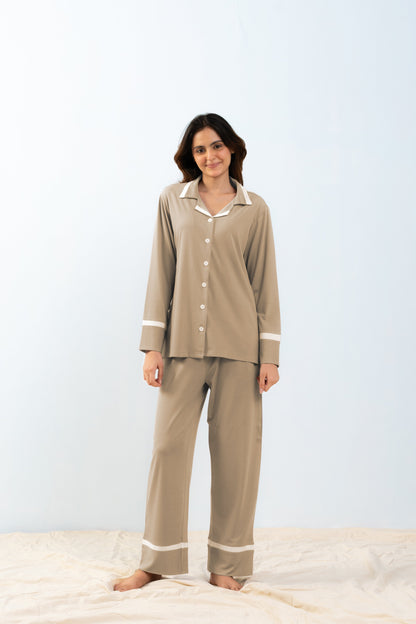 Dessert Tan Lycra PJ Set House of Comfort