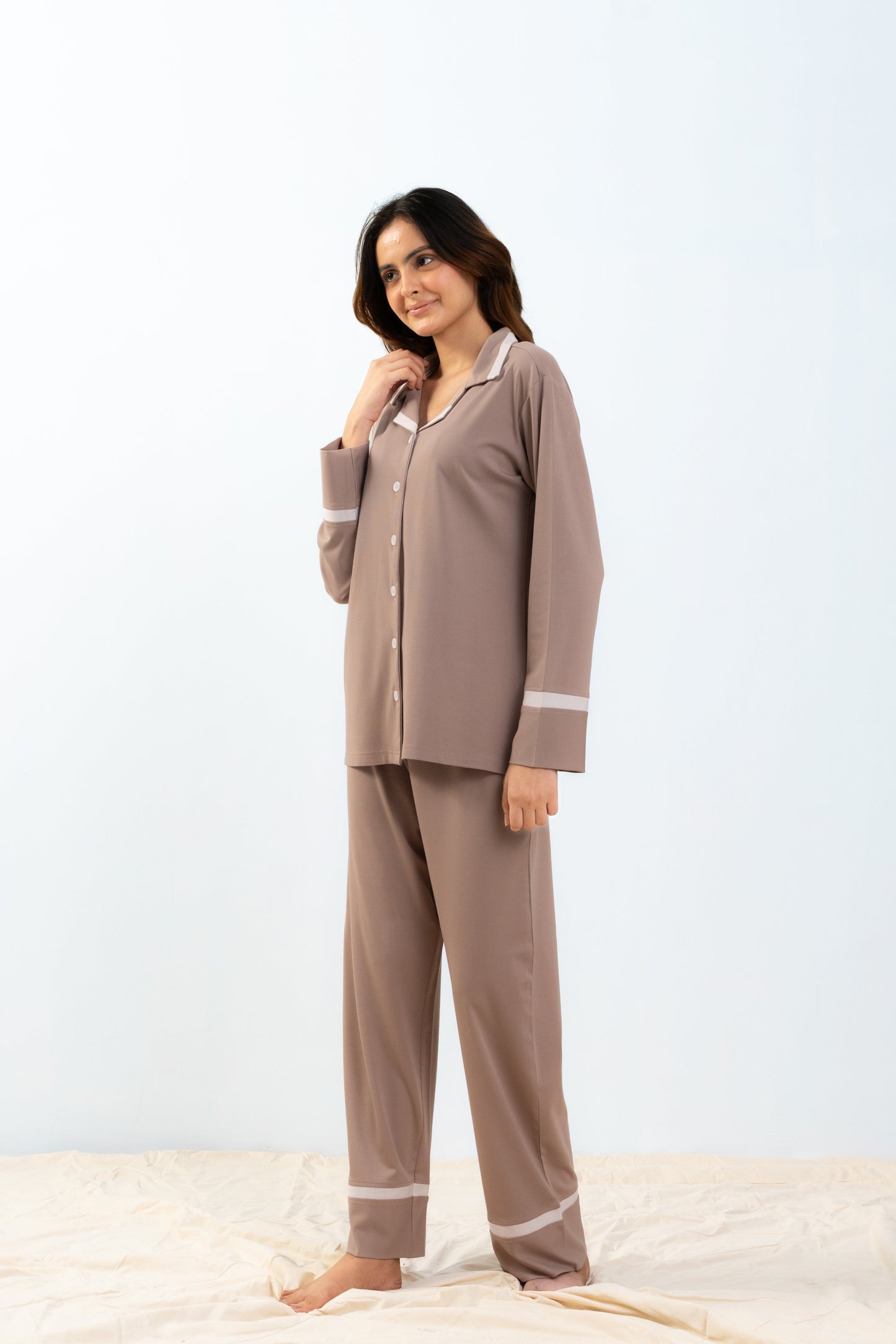 Dessert Tan Lycra PJ Set House of Comfort