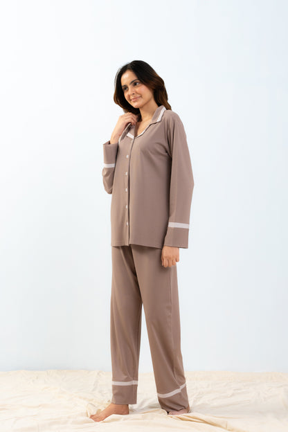 Dessert Tan Lycra PJ Set House of Comfort