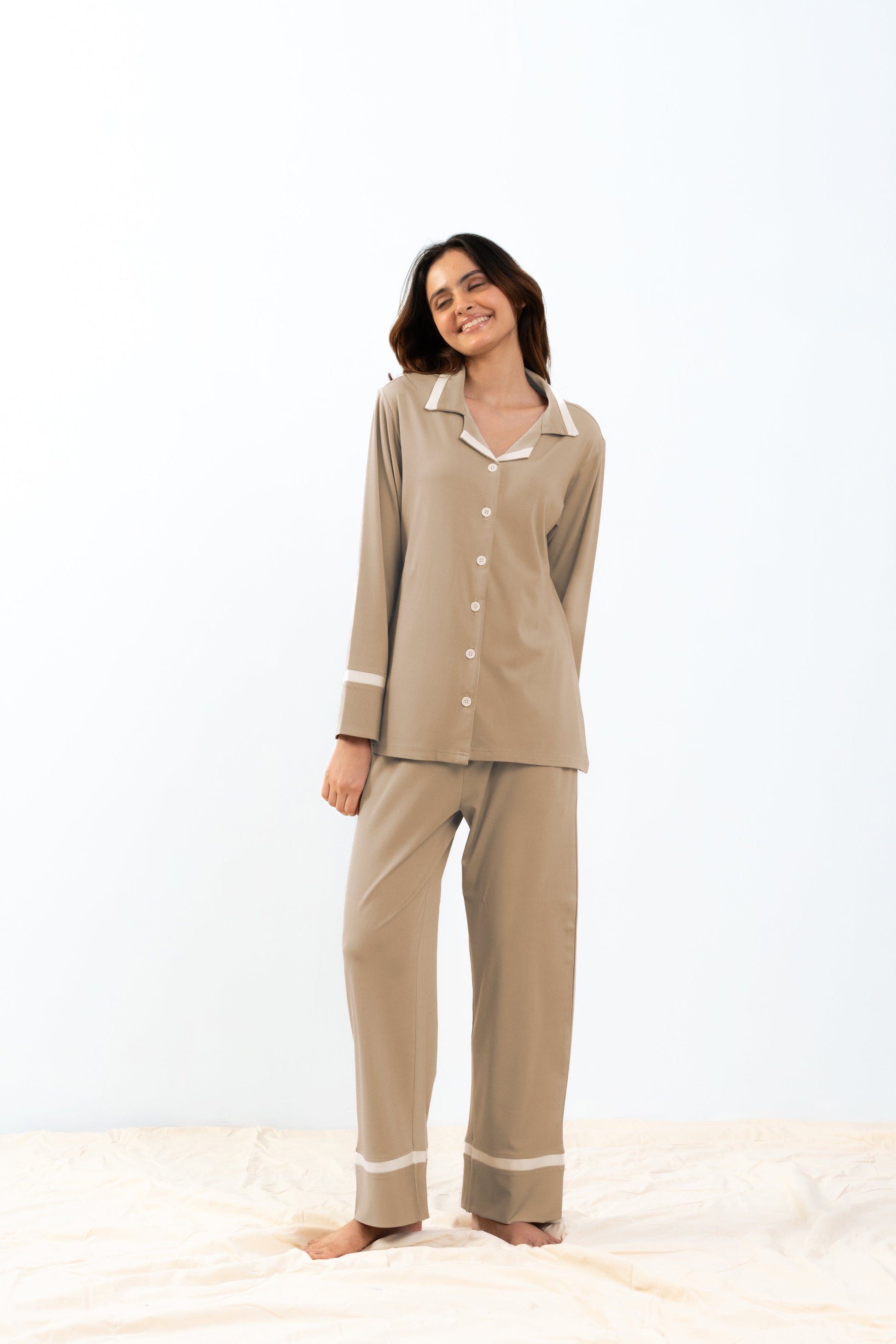 Dessert Tan Lycra PJ Set House of Comfort