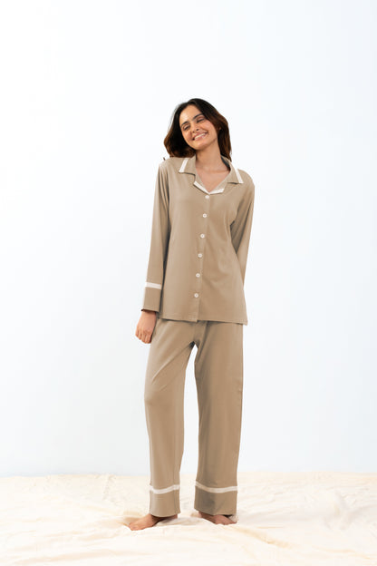 Dessert Tan Lycra PJ Set House of Comfort