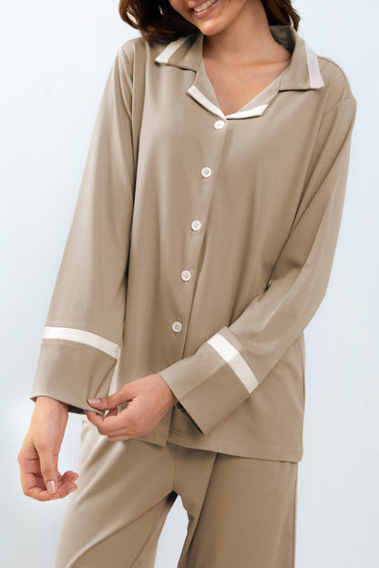 Dessert Tan Lycra PJ Set House of Comfort