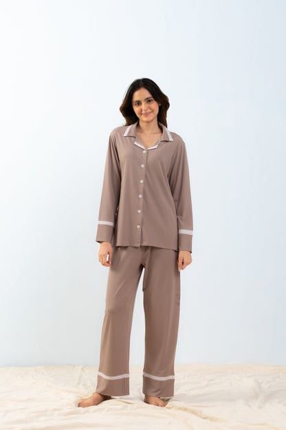 Dessert Tan Lycra PJ Set House of Comfort