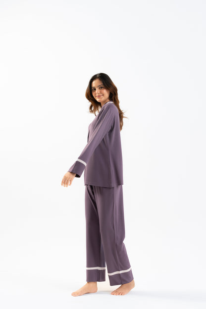 Dusty Purple Lycra PJ Set House of Comfort