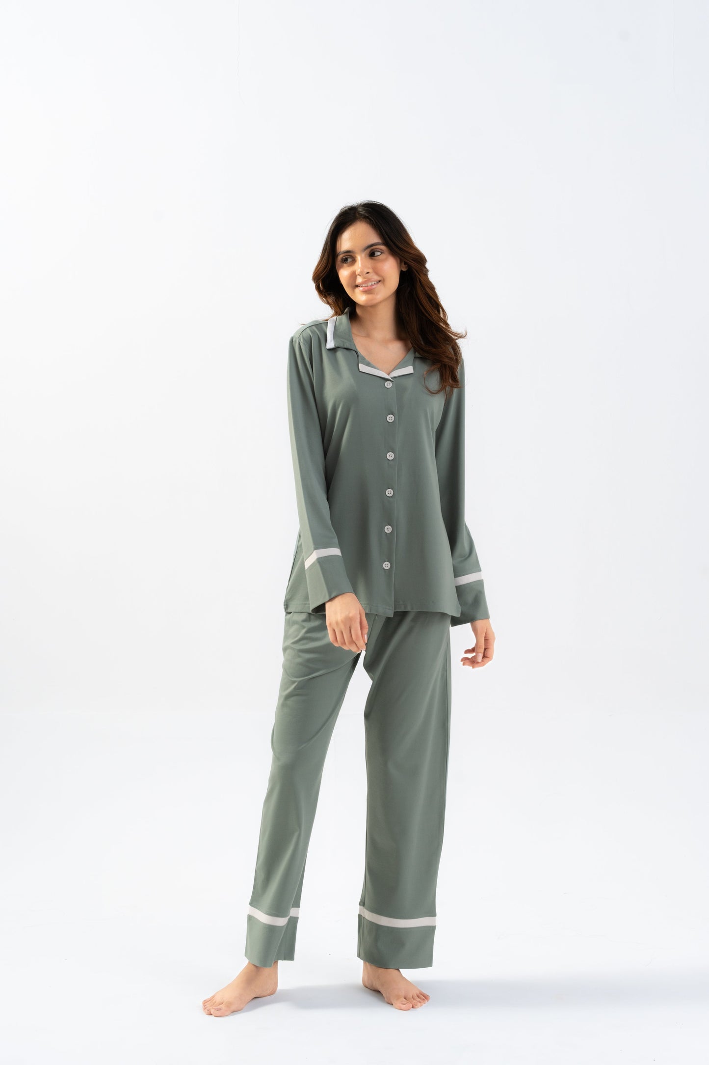 Green Lycra PJ Set House of Comfort