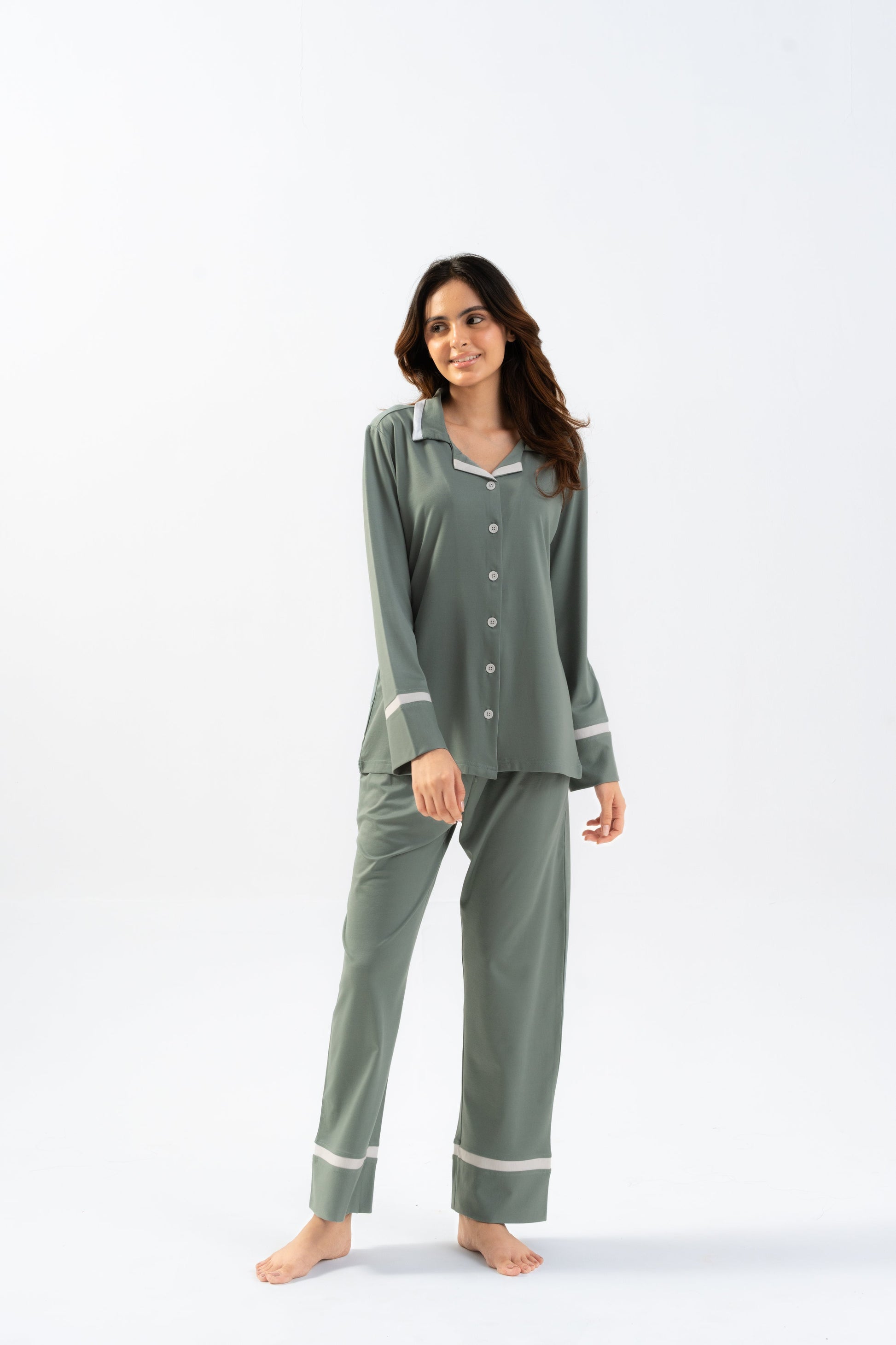 Green Lycra PJ Set House of Comfort