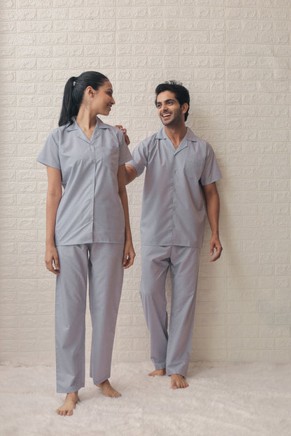 Lovers in Grey Couple PJ Set-Male-Female thehouseofcomfort